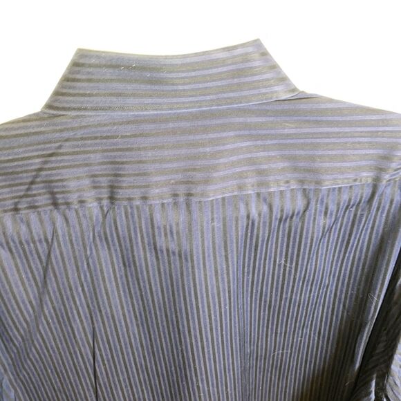 Hugo Boss Dress Shirt Mens Size Large Blue Striped French Cuffs Button Up Formal - Picture 9 of 12